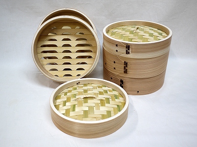 杉&竹 せいろ(蒸し器)2段 18cm