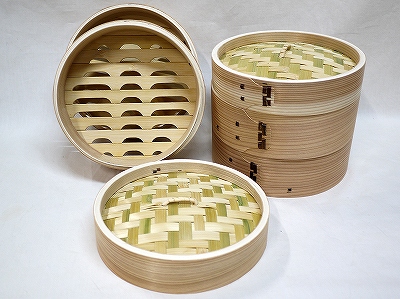 杉&竹 せいろ(蒸し器)2段 24cm