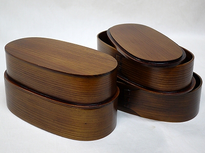 曲げわっぱ弁当箱 2段 M