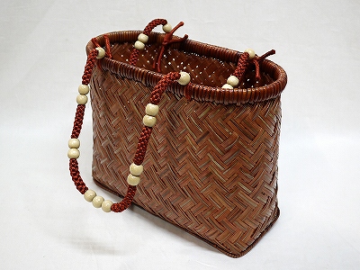 竹バッグ 網代小判 紐手