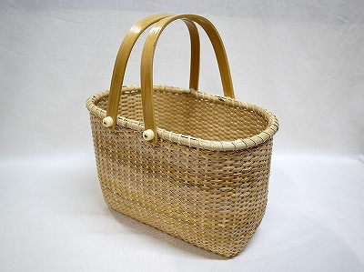 皮籐 買い物かご 小