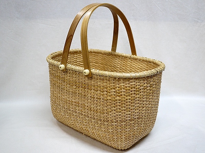 皮籐 買い物かご 大